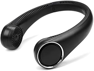 Venforze Portable Rechargeable Neck Fan, 4000mAh Face Head Neck Fan without Wind Blade Lazy Wearable Fan, Quiet 3 Speed 6 Hours Working Time, Suitable for Office Outdoor Travel Sports (Black)