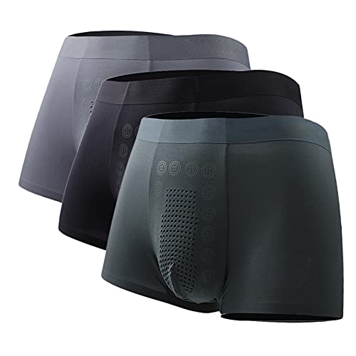 Andongnywell Mens Ice Silk Underwear Breathable Soft Thin Underwear for man Mesh Boxer Brief Quick-drying Cool 3 Pack