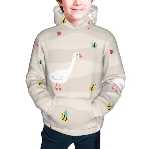 Funny Goose1 Kids Pullover Hoodies Boys Sweatshirts Girls Athletic Clothes with Pocket2