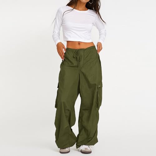 Cargo Pants Women High Waisted Casual Baggy Stretchy Wide Leg Y2K Streetwear with 4-6 Pockets2