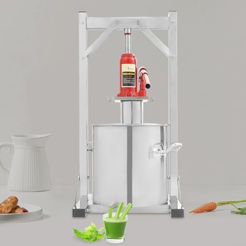GCIUEMMH Fruit Wine Press - 12 Liter Fruit Wine Press Stainless Steel 3T Hydraulic Jack Press Extractor Manual Juice Maker for Grape Vegetables Homemade Juice
