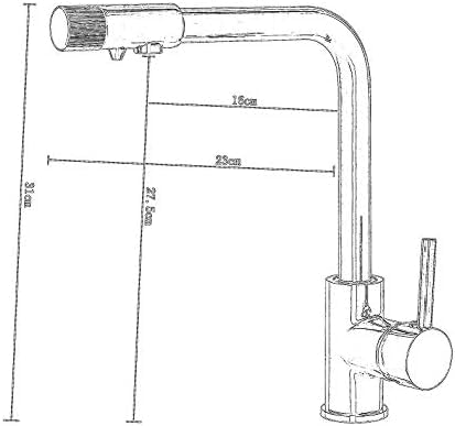 Grifo con Filtro de Agua Potable, Mezclador de Cubierta, Cromado, de un Solo Orificio, purificador de Agua de 3 vías, Mezclador de Cocina