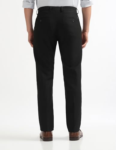 Image of Arrow Textured Tapered Fit Formal Trousers for Men - Full Length Formal Pants for Men Office Wear