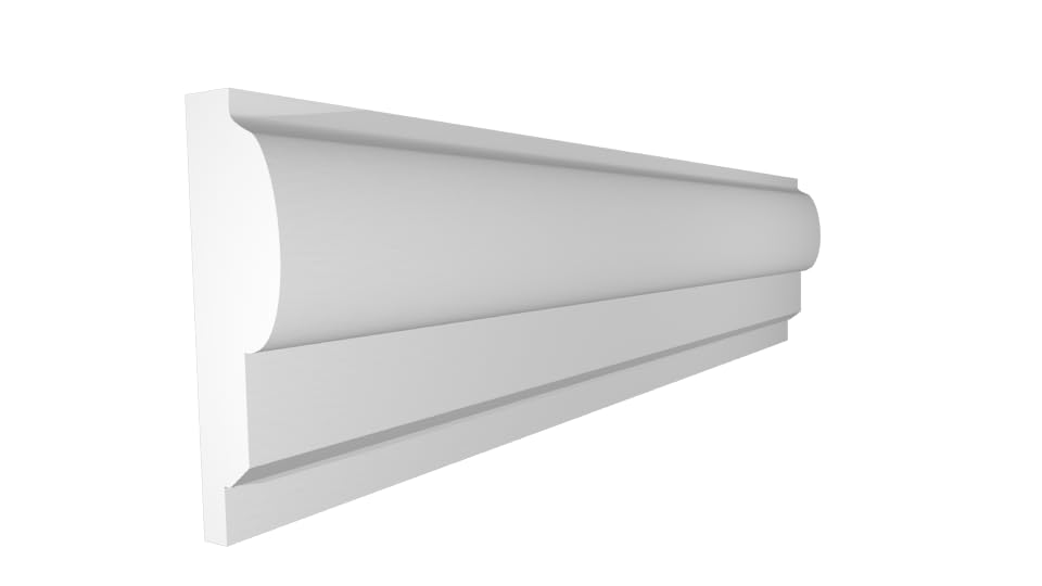 LuxusDecor Moldura de fachada LW02 poliestireno 10 x 3,5 cm - Sin enyesar