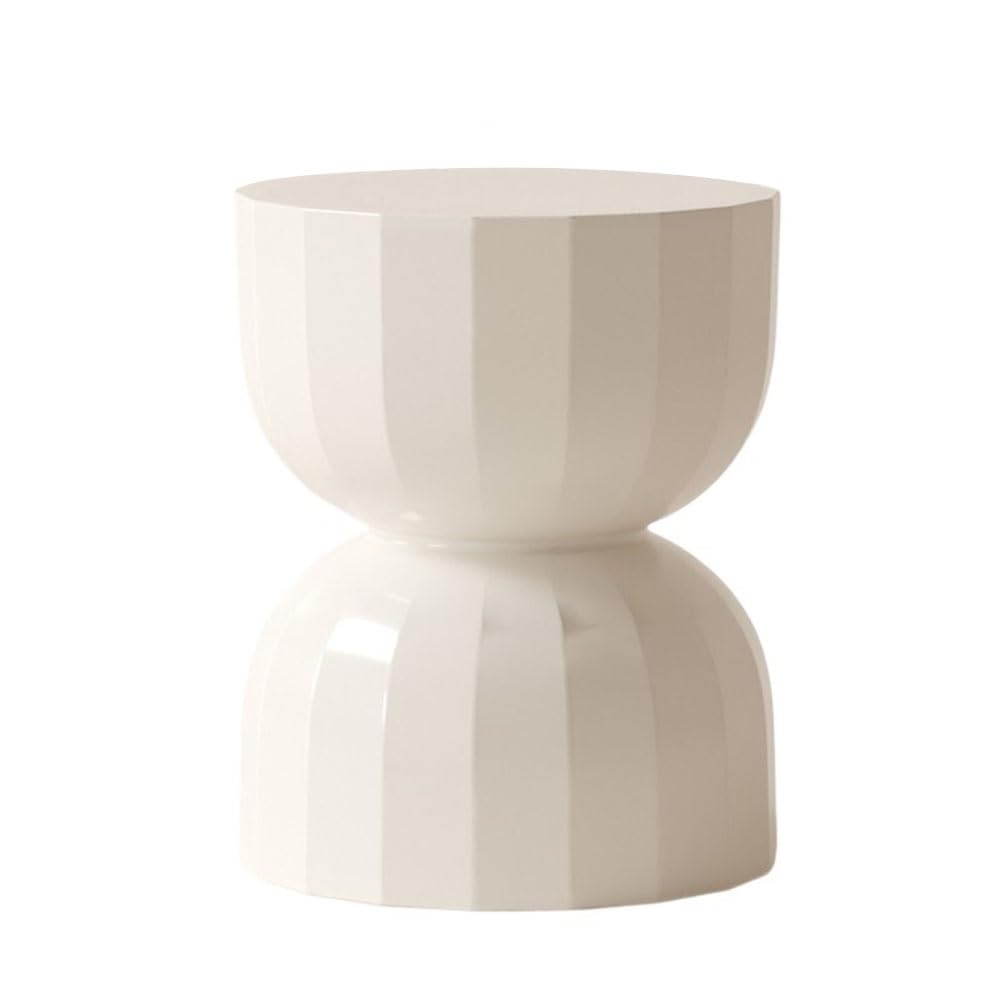 Table d'appoint de canapé mini ronde en blanc au fini épuré