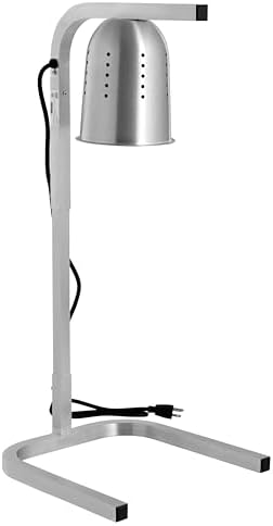 Kratos Commercial Bulb Warmer, One Bulb Heat Lamp for Food, Silver, 120V, 250 Watts, Countertop Electric Food Warmer for Restaurants (31M-001)