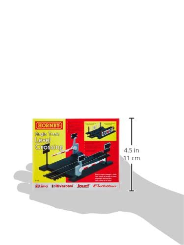 Hornby R646 OO Gauge Level Crossing Single Track - Extra Track Pieces for Model Railway Sets, Model Train Track Pieces - Scale 1:76