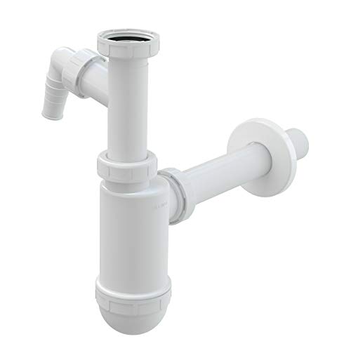 AlcaPlast A430P - Sifone per bottiglie DN32 con attacco per dispositivo | scarico per lavabo