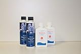 Im Lieferumfang enthalten: 2 x 250 ml BluTimes Wasserbett-Konditionierer Aqua Clean Plus und 2 x 400g Stricker Bubble Sorb Luftbinder