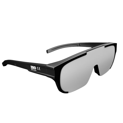 Absolute Eclipse Solar Eclipse Fit-Over Glasses for Prescription Eyewear - Oversized CE Certified EN ISO 12312-2:2015 PPE Cat II OD 4.67