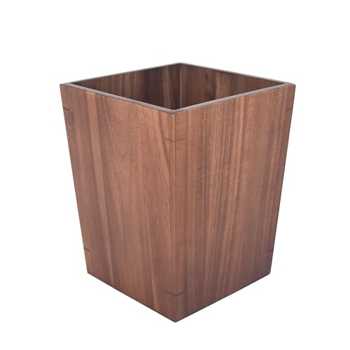 Caneca de basura rectangular de bambú natural