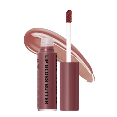 Fovcos Professional Makeup Butter Lip Gloss, Moisturizing Lip Glow Oil, Hydrating Lip Balm, Lip Tint Stain, Lip Plumping Gloss, Non-Sticky Long Lasting Lip Oil Gloss