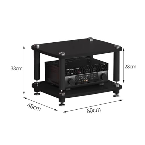 Support audio HiFi - Avec pieds absorbant les chocs pour platines et amplificateurs - Parfait pour le stockage et l'affichage de matériel audio