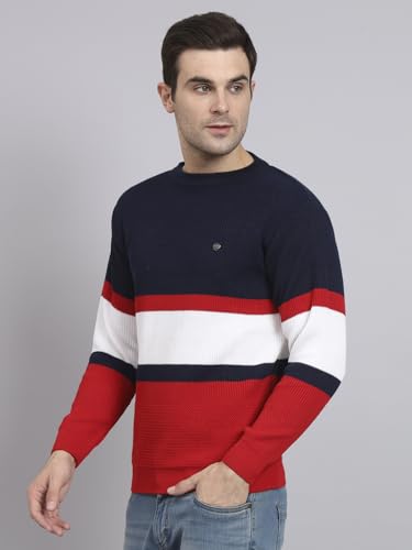 Image of eWools winterwear Men's Woolen Striped Cardigan Sweaters