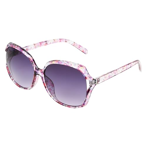 NINE WEST Women's Lana Square Sunglasses, Purple Floral, 61 mm