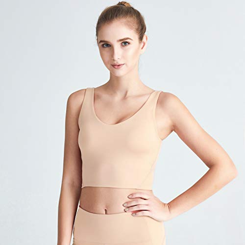 pedkit Sutiã esportivo feminino U nas costas em U com decote removível e acolchoado colete acolchoad