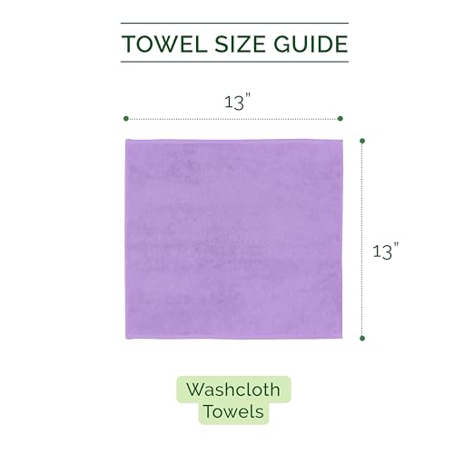 Image of Elegant Comfort 100% Turkish Cotton Corduroy Ribbed Luxury Washcloths 6 Pack Soft 13 x 13 Inch - Higly Absorbent, Durable, Quick Dry, Spa Premium Hotel Quality for Bathroom or Travel, Lilac