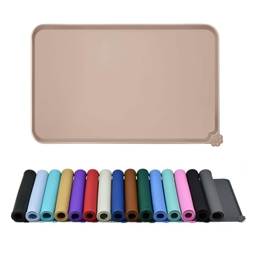 Reopet Tappetino per Cibo e Acqua in Silicone per Animali Domestici, Impermeabile con Bordi Rialzati Antispill, Placca per Ciotole Sia per Cani che per Gatti Disponibile in Diverse Dimensioni e Colori