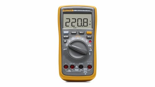 Image of Fluke 17B+ Digital Multimeter, for Electrical Applications, Measures AC/DC Voltage 1000V, Current Measurements to 10A, Resistance, Continuity, Diode, Capacitance, Frequency, and Temperature Testing