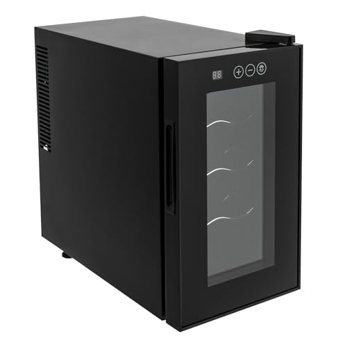 Hilberiazel 8-Bottle Private Reserve Wine Cellar, 23L Wine Cooler Cabinet Beverage Refrigerator, Freestanding Wine Cellar, for Small Kitchen, Apartment, Condo, RV, Black