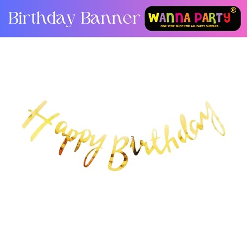 Image of Wanna Party 44-Piece Birthday Party Decor Kit for Husband & Boys | Balloons, Banner & Celebration Supplies for Kids and Adults
