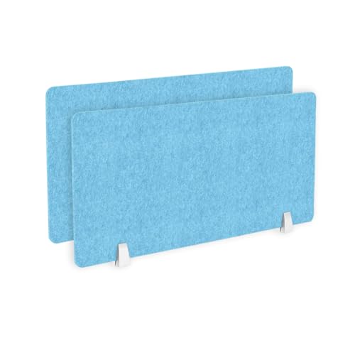 Image of Timber Acoustics Acoustic Desk Divider | Reduce Noise And Visual Distractions | Privacy Panels For Office - Classroom Soundproofing | Table Mounted (16 inch x 24 inch) (Sky Blue, Set of 2)