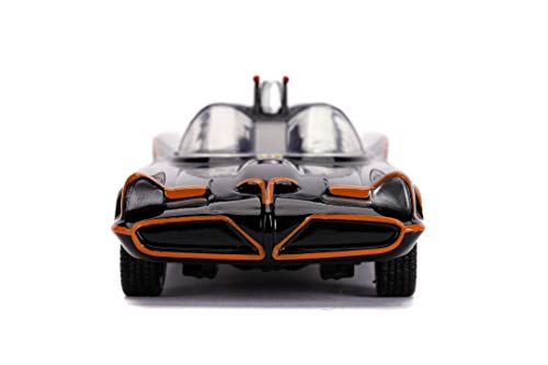 Jada Toys 253213002 Classic Batmobil 1966 Highly Detailed 1:32 Model Car Including Batman Figure, Doors Can Be Open, with wheel, Black