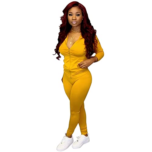 Adogirl Womens Sweatsuit Set Two Piece Outfits Top + Skinny Long Pants Tracksuits Jogging Suits Jumpsuits #TOP11