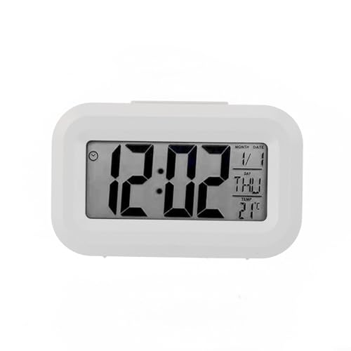Reloj despertador digital LED compacto con características prácticas para uso doméstico u oficina, mantente en horario fácilmente (blanco)