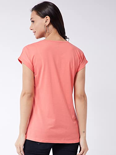 Image of Modeve Women Printed Cotton Blend Half Sleeve Round Neck T-Shirt for Summer