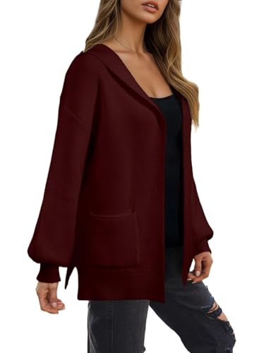 Astylish Women's Oversized Cardigan Sweater Open Front Hoodie Long Sleeve Fall Outfits 2025 Casual Outerwear with Pockets2