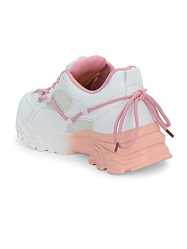 Image of KNOOS Stylish Trendy Lightweight Canvas Casual High Top Sneaker Shoes For Women's & Girls| Sneakers| White UK