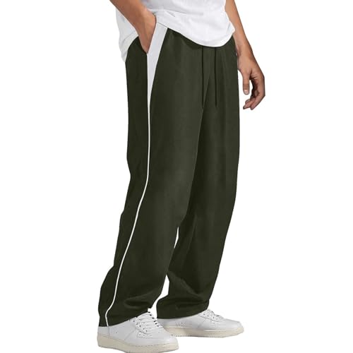 Track Sweapants for Mens Comfy Solid Color Loose Drawstring Pockets Pants Fashion Casual Baggy Sweatpants