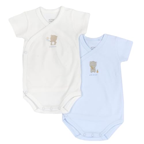 Chicco Unisex Baby Due Body A Manica Corta Set mit Zwei Kurzarm-Bodys, Hellblau, 62
