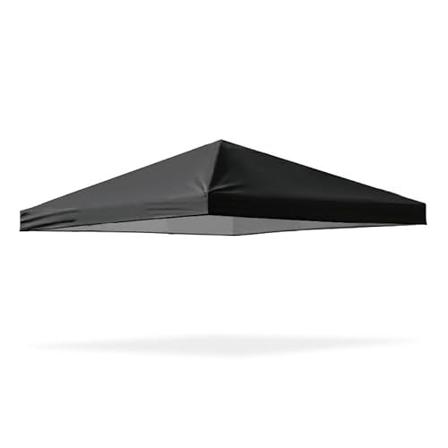 8x8 Canopy Replacement Top Outdoor Tent only Silver Coated Cover with Ropes, excluding Frame, Black