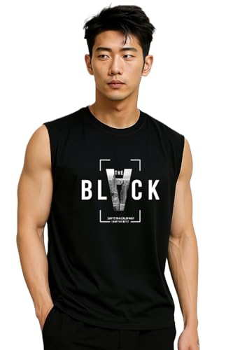 Image of JUGULAR Tank Tops Sleeveless T-Shirt for Men Gym Wear Vest Printed Stylish Round Neck Running for Sports Workout Fitness & Casual or Beach Wear