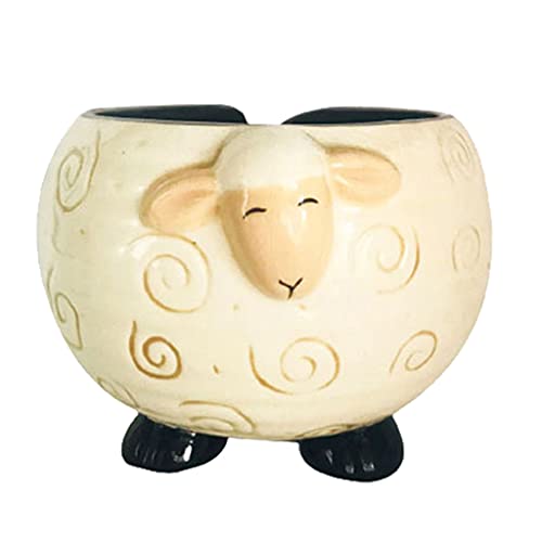 Sleepy Sheep Ceramic Yarn Bowl Yarns Storage Holder Knitting Crochet Craft
