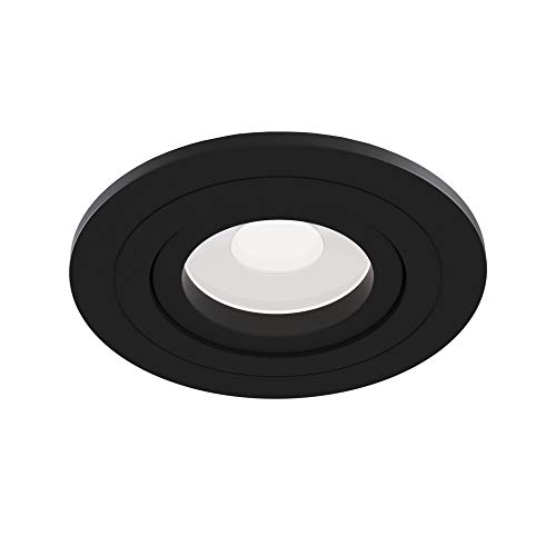 Spot, Moderne, luminaire, En aluminium couleur noir, dimmable, encastrable, réglable à 25 ° 1 X GU10 (50W) non incl. 230V Cover