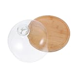 Homoyoyo Kuchen Glasglocke Mit Holz Teller – Käseglocke Und Tortenplatte in Set - Perfekte...