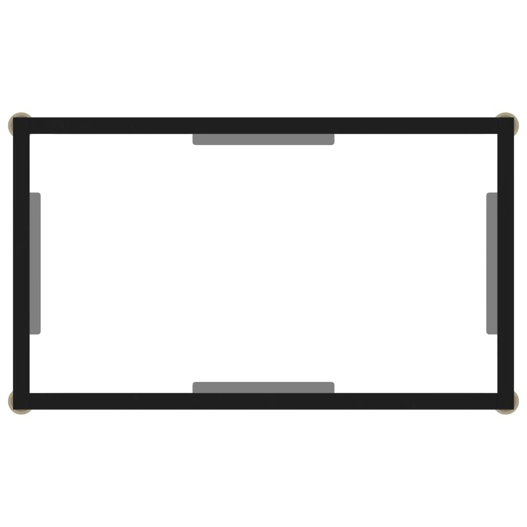 Stolik konsolowy szklany przezroczysty 60 x 35 x 75 cm szkło hartowane stolik pomocniczy z półką ze stali malowanej proszkowo