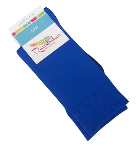 Rambutan Men\'s Space Collection Rayon made from Bamboo Seamless Dress Socks US 8.5-12.5 Multi Color (Royal Blue)