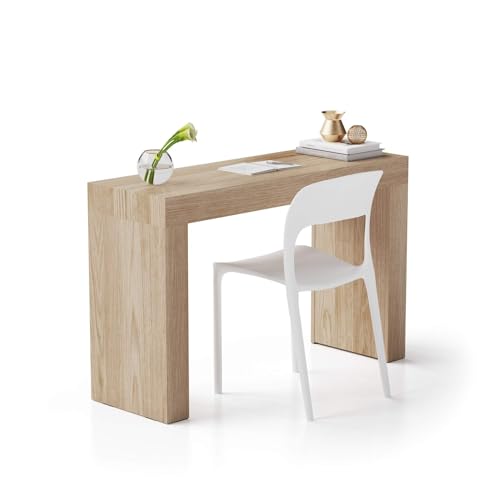 MOBILI FIVER, Escritorio Evolution 120x40, Roble rústico con Dos Patas, Aglomerado y Melamina, Mesa Escritorio para Habitación, Oficina, Made In Italy