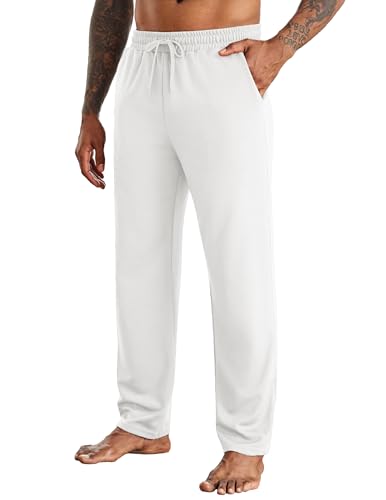 COOFANDY Men's Yoga Sweatpants Open Bottom Lightweight Sweat Pants Drawstring Athletic Lounge Pants with Pockets