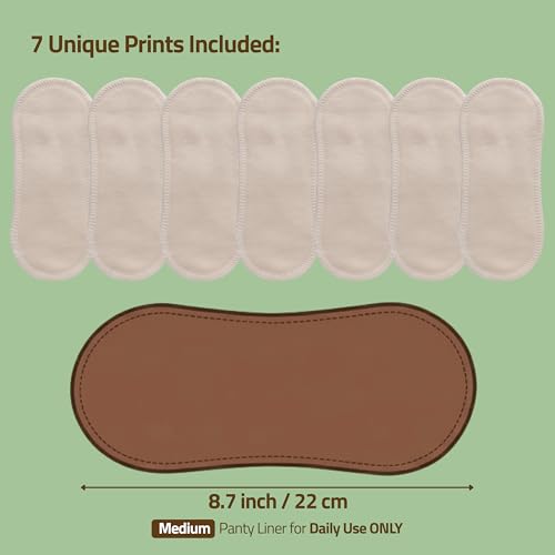 Image of Made in EU - Ultra-Thin Reusable Panty Liners (Medium, 7-Pack) - High-Temp Washable Cloth Panty Liners for Women - Durable & Breathable Organic Cotton Keeps You Fresh & Dry for Daily Vaginal Discharge
