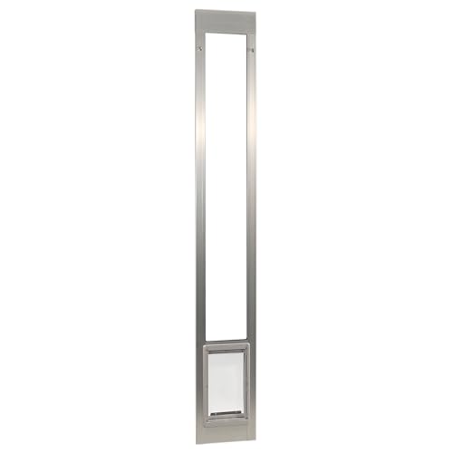 Ideal Pet Products Aluminum Pet Patio Door Adjustable Height 77-5/8 to 80-3/8 7 x 11-1/4 Flap Size Mill/Silver
