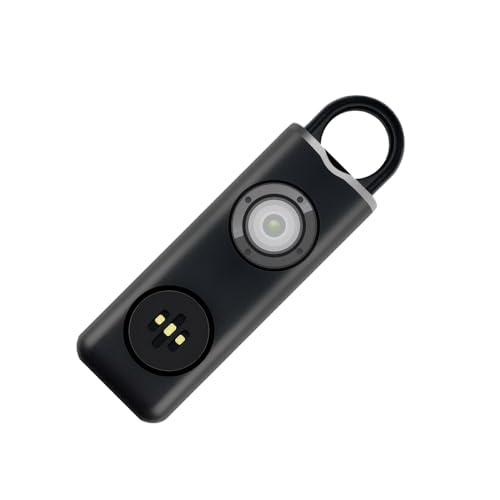 VUIUYOIES Defense Alarm Keychains Type-C Charging Protection ABS Safety Keychain Defense Set Women Personal Defense Accessories , black