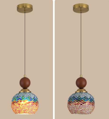 Lampe suspendue simple boho bois massif noyer 3 lumières - 6