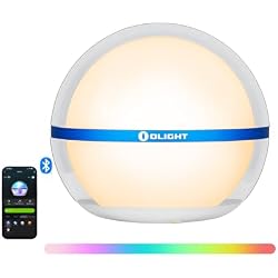 OLIGHT Sphere Smart Night Light, 75 lumens Stepless Dimming Table Lamp with Remotely APP Control, Magnetic Rechargeable RGB Ambient Lighting for Sleeping, Reading, and Relaxation