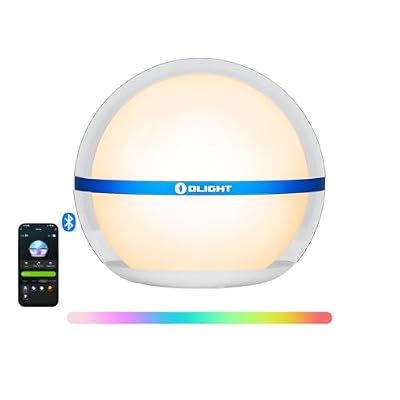 OLIGHT Sphere Smart Night Light, 75 lumens Stepless Dimming Table Lamp with Remotely APP Control, Magnetic Rechargeable RGB Ambient Lighting for Sleeping, Reading, and Relaxation