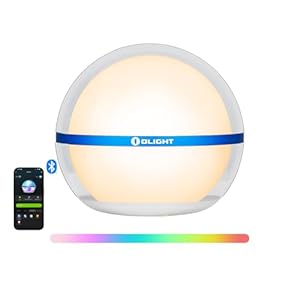 OLIGHT Sphere Smart Night Light, 75 lumens Stepless Dimming Table Lamp with Remotely APP Control, Magnetic Rechargeable RGB Ambient Lighting for Sleeping, Reading, and Relaxation